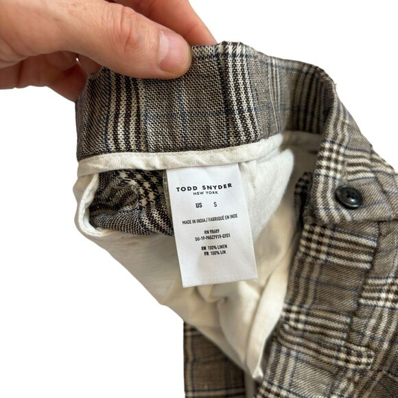 Todd Snyder Linen Plaid Summer Pants Size Small - Picture 5 of 7